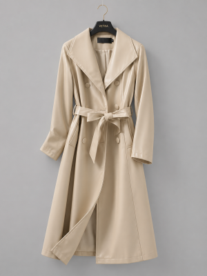 Sheepskin Long Trench Coat